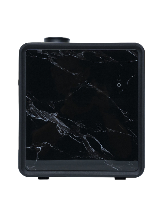Scentivo ASH 1000 scent diffuser machine, black marble-effect glass, front view