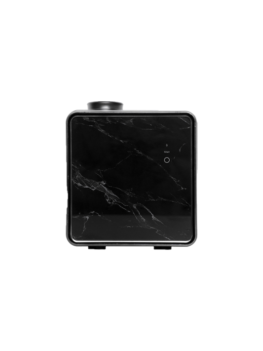Scentivo ASH 200 scent diffuser machine, black marble-effect glass, front view
